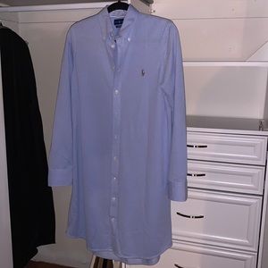 Button Down Collared Shirt-Dress
